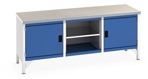 Bott Bench 2000Wx750Dx840mmH - 2 x Cupboards & LinoTop 2000mm Wide Engineering Storage Benches with Cupboards & Drawers 53/41002051.11 Bott Bench 2000Wx750Dx840mmH 2 x Cupboards LinoTop.jpg